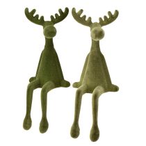 Artikel Elk edge skammel dekorativ kant sidder grøn H31cm 2 stk.