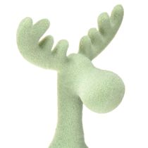 Artikel Kantskammel elgdekoration flocket grøn brun mint 31 cm 3 stk.