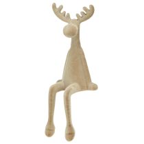 Artikel Elg-sitter med flokket kant, brun, 31 cm, 3 stk.