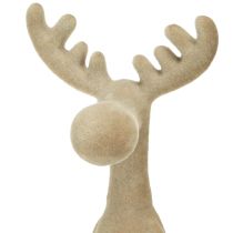Artikel Elg-sitter med flokket kant, brun, 31 cm, 3 stk.