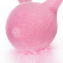 Artikel Påskeharepynt, hyldeholder med fjerboa til skænk eller hylde, 36 cm, 2 stk.