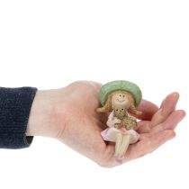 Artikel Hyldeholder Smilende pige med hund Ø4,5 cm H9,5 cm