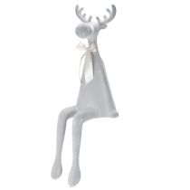 Artikel Dekorativ figur af flokket elg med sløjfe, hyldeholder, 80 cm