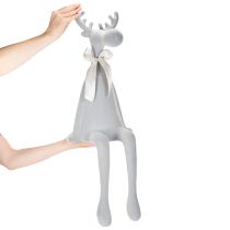 Artikel Dekorativ figur af flokket elg med sløjfe, hyldeholder, 80 cm