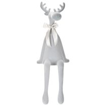 Artikel Dekorativ figur af flokket elg med sløjfe, hyldeholder, 80 cm
