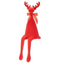 Artikel Dekorativ elgfigur, flokformet hyldeholder med sløjfe, 80 cm