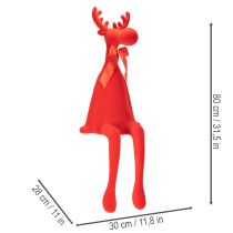 Artikel Dekorativ elgfigur, flokformet hyldeholder med sløjfe, 80 cm