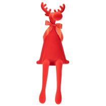 Artikel Dekorativ elgfigur, flokformet hyldeholder med sløjfe, 80 cm