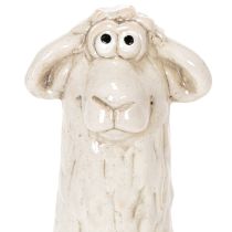 Artikel Keramikfigur af får, siddende får, til påske og dekoration året rundt, 18 cm, 3 stk.