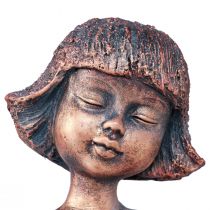 Artikel Kantsæde havefigur siddende pige bronze 52cm