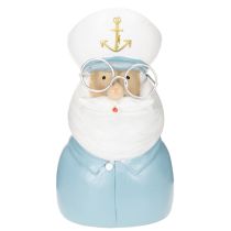 Artikel Kaptajnfigur, maritim dekoration med briller og hat, 16 cm
