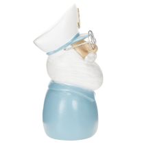 Artikel Kaptajnfigur, maritim dekoration med briller og hat, 16 cm