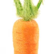 Artikel Gulerodsdekoration gulerødder flokket orangegrøn H23cm 8 stk