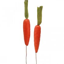 Deco gulerødder, påskepynt, gulerødder på tråd, kunstige grøntsager orange, grøn H11cm 36p