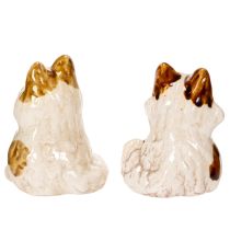 Artikel Keramiske kattefigurer, sjove dyrefigurer til stuedekoration, 8 cm, 4 stk.