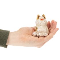 Artikel Keramiske kattefigurer, sjove dyrefigurer til stuedekoration, 8 cm, 4 stk.