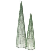 Artikel Metal blomsterkogler, grønne, til blomsterarrangementer, 62 cm, 2 stk.