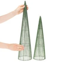 Artikel Metal blomsterkogler, grønne, til blomsterarrangementer, 62 cm, 2 stk.