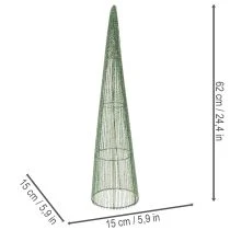 Artikel Metal blomsterkogler, grønne, til blomsterarrangementer, 62 cm, 2 stk.
