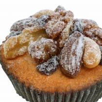 Muffins med nødder kunstige 7cm 3stk