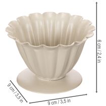 Artikel Skål, bæger, blomsterbæger, cremefarvet dekoration, 9 cm
