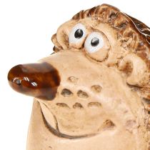 Artikel Keramik pindsvin dekorationsfigur efterårsdekoration håndmalet H7cm 3 stk