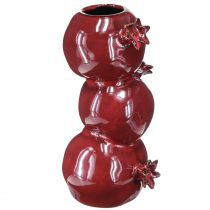 Artikel Keramisk vase granatæble blomstervase mørkerød H23,5cm