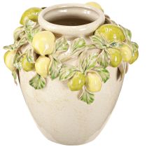 Artikel Keramik Vase Citrondekoration Middelhavsgrøn Gul H19cm