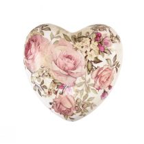 Artikel Keramisk dekorativt hjerte med roser lertøj til bordet 10,5cm