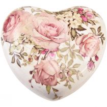 Artikel Keramisk dekorativt hjerte med roser lertøj til bordet 10,5cm