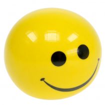 Keramikkugle med smiley gul Ø5cm H4,5cm 6stk