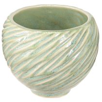 Artikel Keramiske skåle i grønt spiraldesign Ø9cm H7cm 4stk