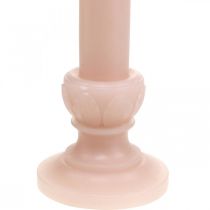Dekorativt stanglys pink nostalgilys ensfarvet 25cm