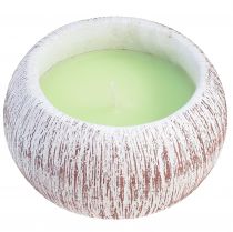 Artikel Citronella Lys Grøn Skål Keramik Hvid Brun H8cm