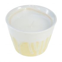Citronella lys i potte keramisk gul creme Ø8,5cm