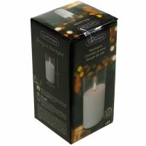 Artikel LED lys i glas ægte voks hvid Ø7,5cm H10cm