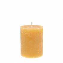 Artikel Ensfarvede stearinlys honningfarver 70×80mm 4stk