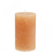 Artikel Ensfarvede stearinlys Orange Peach søjlelys 70×120mm 4 stk.