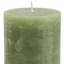 Artikel Ensfarvede lys olivengrønne søjlelys 85×120mm 2stk