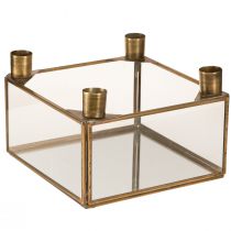 Artikel Lysestage adventsspejl til fyldning af guld 15×15×10,5cm