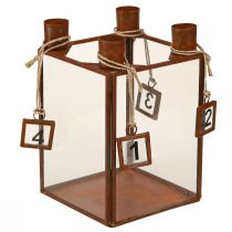 Artikel Lysestage Advent til udfyldning af rustmetal 10×10×15,5cm