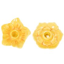 Artikel Keramiske koniske lysestager, dekorativ blomsterform til stilfuld borddekoration, 11 cm, 2 stk.
