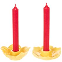 Artikel Keramiske koniske lysestager, dekorativ blomsterform til stilfuld borddekoration, 11 cm, 2 stk.