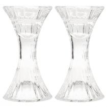 Artikel Lysestage glas rundpind lysestage Ø7cm H13cm 2stk