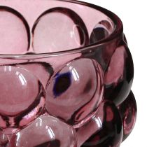 Artikel Lysestage glas fyrfadsstage i Berry Ø7cm H7cm 6 stk