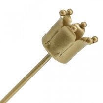 Artikel Lysestage krone gylden, pind lysestage metal 4 stk