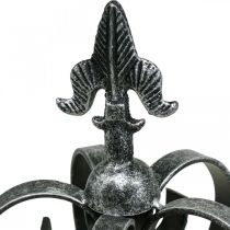Artikel Deco krone antik sølv look metal Ø12cm H20cm