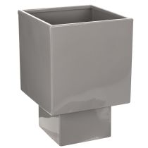 Artikel Grå kubeformet plantekasse med base til moderne dekoration, 22 cm