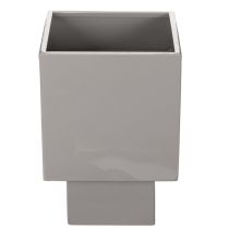 Artikel Grå kubeformet plantekasse med base til moderne dekoration, 22 cm