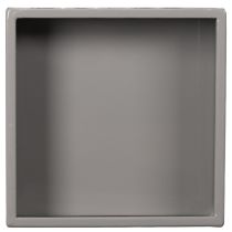 Artikel Grå kubeformet plantekasse med base til moderne dekoration, 22 cm